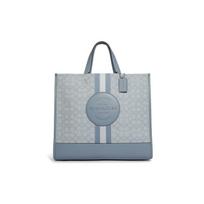 Coach Dempsey 40 Vertical Signature Jacquard Pebble Leather Tote Bag Women Tote Bags Morandi C8418-SVTUZ Basic Set (Bag+Dust Bag) gray