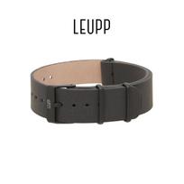 LEUPP Nato Black/Black Watch Strap, 20mm beige