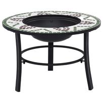 Fire Pit Mosaic Ceramic Green 68 cm