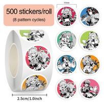 500pcs/Roll Game Zenless Zone Zero Sealing Stickers Cute Cartoon Character Decals DIY Phone Guitar Notebook Graffiti Sticker Toy gray