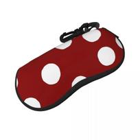 White Polka Dot On Red Shell Glasses Case Protector Sunglasses Box Women Men Soft Eyeglass Bag Pouch One Size brown