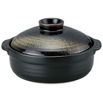 Yamashita Kogei Ceramic Clay Pot, 21.9 x 19 x 11.1 cm,  Nagomi  (Japanese style), Kinka No. 6 Pot, Item No. 15033240 gray