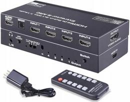 Switch hdmi 2.0 4x1 skirstytuvas ekstraktorius spdif toslink audio atmos 7.1