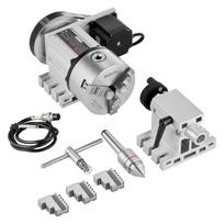 VEVOR Dividing Head, K11-100mm 3-Jaw Chuck, CNC Router Milling Machine Rotational Axis 4th Axis A Axis Indexing Head
