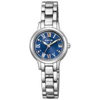 CITIZEN wicca Solar-Powered Business Watch, Second Hand Date Model KH4-912-71, Silver/Blue, Women's Style blue