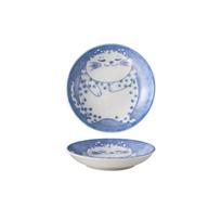 Lucky Cat Pattern Seasoning Plates Underglaze Sushi Plates Cute Ceramic Dessert Sauce Dish  Snack A white