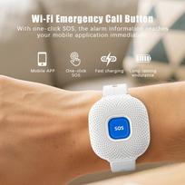 Atsparus vandeniui Tuya Smart Wifi Saugos Sos Apyrankė Avarinis Įspėjimas Sos Laikrodis Senjorų Kritimo Signalizacija Sos Skambutis Panikos Mygtukas OneSize beige