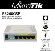 Mikrotik Css106-1g-4p-1s 5 prievadų gigabitinis cloud smart switch poe swos sfp
