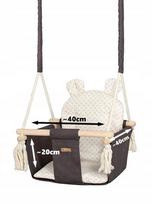 Medinės sūpynės vaikams Bear cotton Home 10m+ smėlio-smėlio langučiai