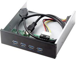 Cy usb 3.0 4 portų 5.25 colių priekinis metalinis usb šakotuvas su 15 kontaktų sata jungtimi
