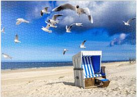Mypuzzle Paplūdimio kėdė Vesterlande, Sylt, Vokietija - Premium 1000 dalių dėlionė - Mypuzzle Special Collection by Puzzle Galaxy