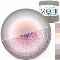 Spalvoti medvilnės ir akrilo siūlai 3 gijų Zakręcone Motki Ombre 7 spalvų 1500m