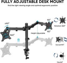 Monitoriaus laikiklis Forging mount ergonomiškas dvigubas monitoriaus stovas, skirtas 13–32 colių lcd led pc ekranams, skirtas stalams, monitoriaus stovo laikiklis, reguliuojamo aukščio laikiklis, pakreipiamas 90°, pasukamas 180°, pasukamas 360°, vesa 75/100 mm