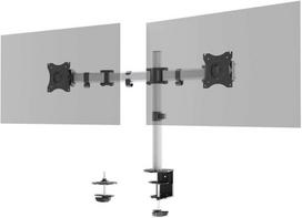 Monitoriaus laikiklis Durable Select 509523 monitoriaus laikiklis 2 monitoriams, 360° pasukamas, reguliuojamo aukščio, skirtas Vesa ekranams iki 27 colių ir 8 kg, sidabrinis