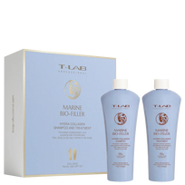 T-LAB Professional Marine Bio-Filler Hydra Collagen Shampoo šampūno ir kondicionieriaus kelioninis rinkinys 100ml+100ml