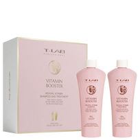 T-LAB Professional VITAMIN BOOSTER, atgaivinantis vitaminų šampūno ir kondicionieriausi kelioninis rinkinys, 100ml + 100ml