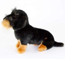 Teddys Rothenburg Uni-toys Minkštas žaislas šiurkščiaplaukis sėdintis juodas/rudas 28 cm pliušinis taksas