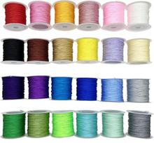 Yayatty nailoninis siūlas nailoninė virvė 24 spalvų 0,8 mm vaškuota medvilninė virvė pinta nailoninė virvė papuošalų gamybai "pasidaryk pats" amatams (24)