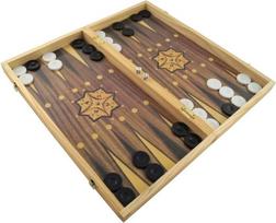 Didelis xxl 50 x 47 cm sulankstomas medinis nardų žaidimo lenta/dėklas