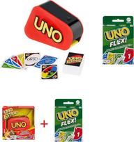 Mattel Games rinkinys - Uno Extreme! kortų žaidimas (gxy75) + Uno Flex kortų žaidimas (hmy99) su atsitiktine šaudykle, Flex kortomis ir galios kortomis 2–10 žaidėjų nuo 7 metų