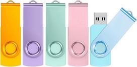 USB laikmena Ablaze usb atmintinė 32gb, 5 vnt. pakuotė, didelės spartos usb 3.0 atmintinė, įvairiaspalvė, besisukanti metalinė atmintinė, 5 vnt. pakuotė