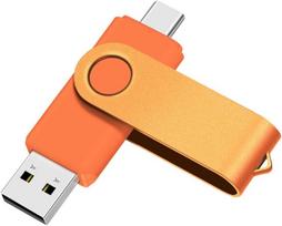 USB laikmena Usb-c 128gb Atmintinė, Otg, Metalinė, Oranžinė