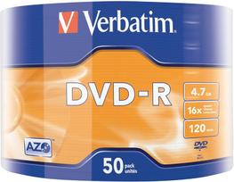 USB laikmena Verbatim 43788 Dvd-r 4,7Gb 16x 50 Silver Wrap Reel
