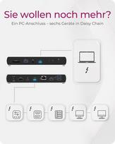 Icy Box Thunderbolt 4 dokas (10-in-1) 2 monitoriams (4k 60hz) / 1 monitoriui (8k 30hz), 2x Tb4 prievadai (40gbit/s), 4x Usb 3.1, Usb-c, 1x Hdmi, 96w Pd nešiojamam Kompiuteriui/mac, Ethernet, Ib-dk8801-tb4