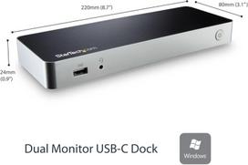 Startech.com dviejų monitorių usb-c dokas - skirtas windows nešiojamiesiems kompiuteriams - 4k mst - su 60w galios tiekimu (usb pd) - nešiojamojo kompiuterio dokas