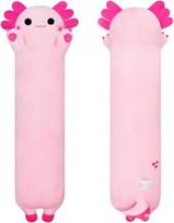 Ilgas aksolotlis, minkštas pliušinis žaislas-pagalvė – miela miego pagalvė, minkšta, jauki pagalvėlė dovana vaikams, merginai (90 cm, rožinė)