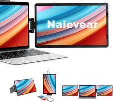 Monitorius Naievear nešiojamas monitorius, 11.6/14.1 colio 1920 x 1080 full hd dvigubas monitoriaus ekrano plėtiklis su hdmi/type-c/usb-c plug and play, skirtas nešiojamam kompiuteriui/mac/telefonui (14.1)