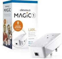 Devolo 8289 Magic 1-1200 Lan Auxiliary Powerline adapteris, stabilus darbas namuose, didelis našumas (iki 1200Mbps jūsų namų tinklui, internetas iš bet kurio lizdo, „plug and Play“, lengva)