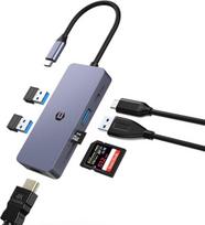 Qhou Usb C šakotuvas, 6 viename Usb C adapteris, skirtas Macbook Air/pro, dvigubas 4k Hdmi prijungimo stotis