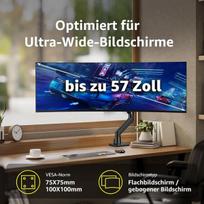 Monitoriaus laikiklis Bewiser monitoriaus laikiklis, skirtas 34–49 colių 1 monitoriaus itin plataus lenkto ekrano monitoriams ir naujiems 57 colių monitoriams, reguliuojamo aukščio su pakreipimais, pasukimais, tvirta dujų spyruokle nuo 5–20 kg, vesa 75 x 75 / 100 x 100, juodas