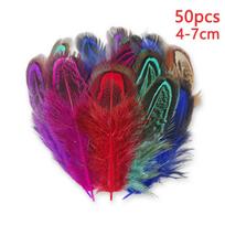 4-7 cm Žieduotosios fazano plunksnos skrybėlėms Mišrus rinkinys Amatai Mažos plunksnos Didmeninė spalvota dekoracija Vištienos gėlė Sapnų gaudytojas 50 vnt. 4-7cm black