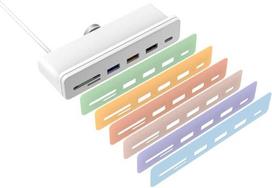 Networx 7-in-1 Usb-c šakotuvas, skirtas Imac 24" su spalvomis derančiais lipdukais - baltas