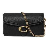 Coach Tabby 18 Woc Chain Polished Pebble Leather Mini Shoulder Bag Women shoulder bag Black 76197-B4BK Basic Set (Bag+Dust Bag) black