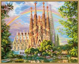 Schipper 609130914 paveikslai pagal skaičius - Sagrada Familia - paveikslų piešimas suaugusiems, įskaitant teptuką ir akrilinius dažus 40 x 50 cm