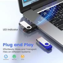 USB laikmena 20 vnt. 16Gb Usb atmintinės, metalinės, su pasukamu dangteliu