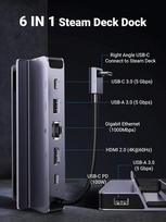 Hsthe Sea Usb C šakotuvas 6 viename Usb dokas įkrovimo stotelė, skirta Steam Deck su 3 x Usb 3.0 Hdmi Rj45 greito įkrovimo Usb-c prievadu