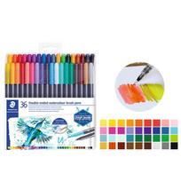 STAEDTLER 3001 TB 36 Colors Water-Soluble Double-Ended Washable Watercolor Pens blue