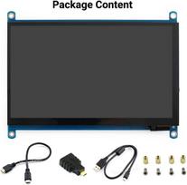 Monitorius Waveshare 7 colių hdmi lcd, 1024 x 600 rezoliucija, talpinis jutiklinis ekranas, suderinamas su raspberry pi/jetson nano/pc windows/žaidimų konsole