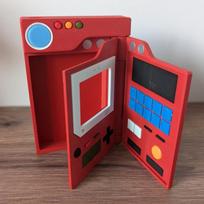 3D Printed Handmade PTCG Card Storage Box - Portable TCG Deck Case for 60+ Cards (Red, TCG Game Accessory) brown