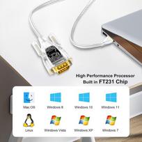 Dtech Usb į Rs232 serijinis adapteris su Ftdi Ft231x lustu, 0.5m