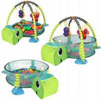 Didelis interaktyvus edukacinis kilimėlis vėžlys su kamuoliukais 3in1 0+ 30 kamuoliukų baseinas