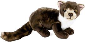 Uni-toys Minkštas žaislas akmeninė kiaunė, gulinti ruda, 40 cm (apie 20 cm be uodegos), pliušinė kiaunė