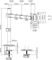 Monitoriaus laikiklis Tm electron 2 monitoriaus laikiklis su pasukamu stovu vesa iki 100x100, skirtas 17–32 colių monitoriams iki 20 svarų, kabelių valdymas, portretinis/kraštovaizdžio režimas