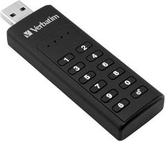 USB laikmena Verbatim Keypad Secure Usb 3.2 Gen 1, 64Gb, atmintinė su slaptažodžio apsauga ir šifravimu, su Usb-a prailginimo laidu, Usb-3, skirtas nešiojamam kompiuteriui, juoda