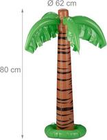 Relaxdays pripučiama palmė, 2 vnt., vakarėlio dekoracija, baseinui ir paplūdimiui, Havajų palmė, didelė, 80 cm aukščio, plastikinė palmė, žalia/ruda