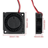 4vnt. 30mm pūtiklis 3010 24v 3d spausdintuvo ventiliatorius 30mm x 10mm guolio turbo ventiliatorius su 2 kontaktų jungtimi